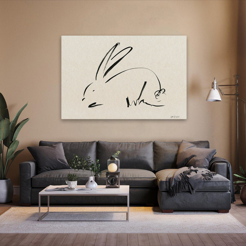 Animaux - Lapin illustratif II, H 40 po x l 60 po