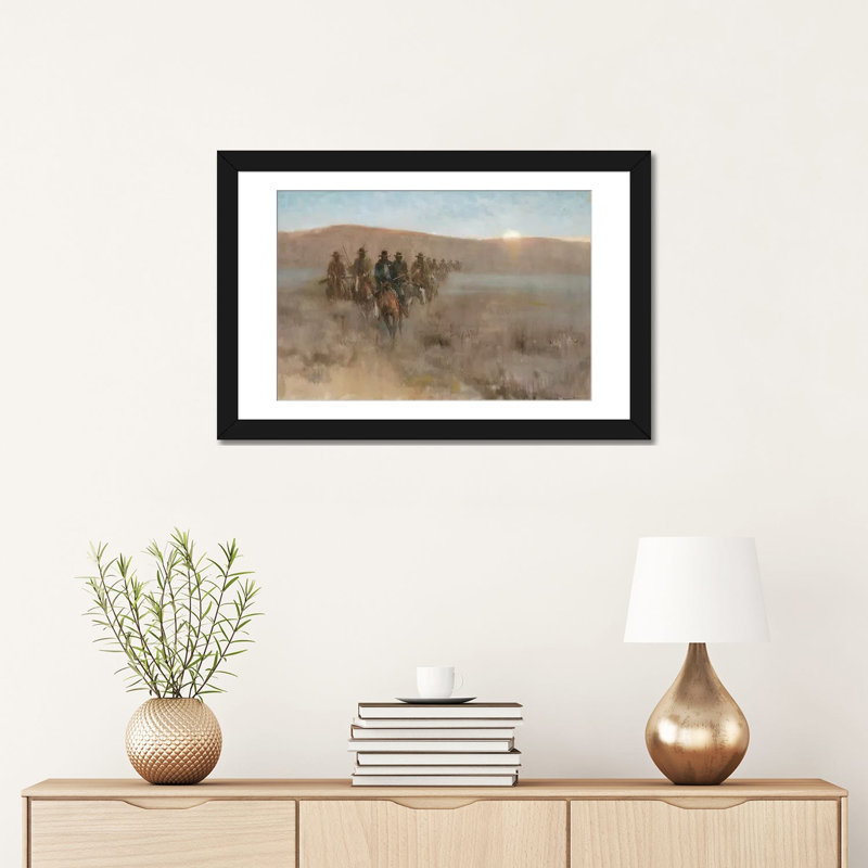 « posse i » par ernest chiriacka, impression sur toile tendue, Papier d'art encadré noir, H 16 po x l 24 po x P 1 po, Blanc