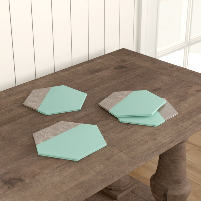 Geome Geometric Novelty Placemat, Jade/Silver