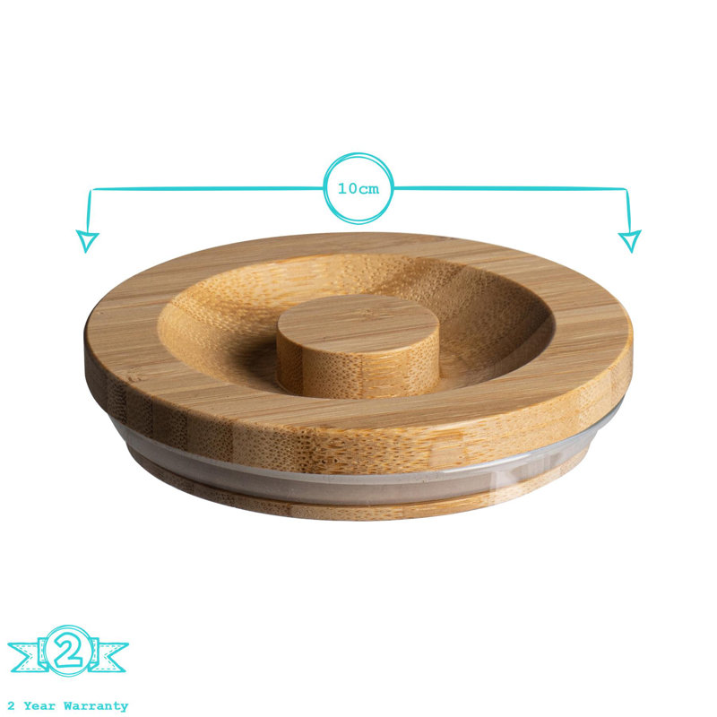 Argon Tableware - Scandi Storage Jar with Wooden Lid, 15.5cm H x 10cm W x 10cm D