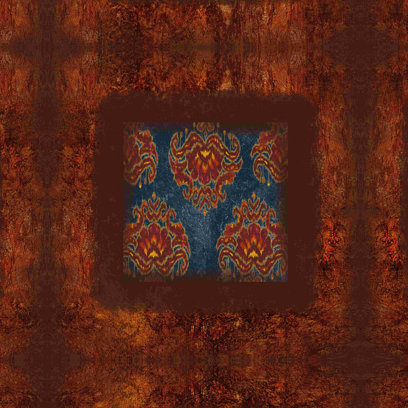 Impression sur toile tendue motif ikat 2, H 12 po x l 12 po