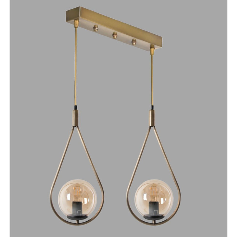 Lustre de style scandinave, hauteur réglable, finition cuivre, 17,7 po x 7,9 po | 100% métal avec peinture séchée au four et revêtement dégringolé | Douille E27, 40 W maximum | Éclairage élégant pour les espaces de vie modernes et les salles à manger