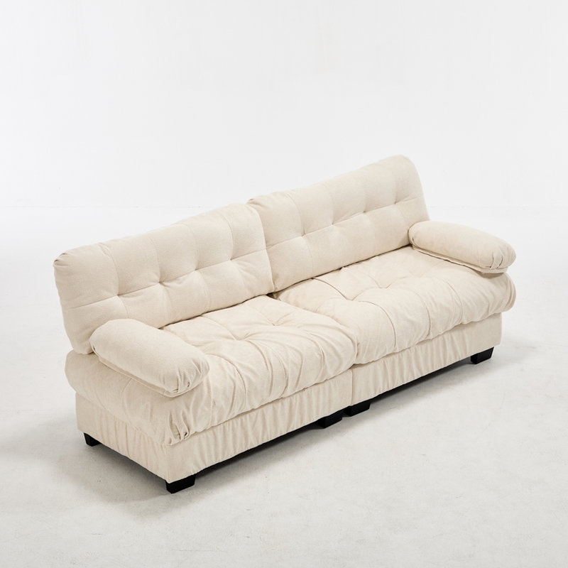 Canapé modulaire Cloud Couch, canapé modulaire moderne pour causeuse pour le salon, canapé modulaire à assise profonde avec coussins d'accoudoirs, canapé en flanelle avancée pour la chambre à coucher (4 oreillers)