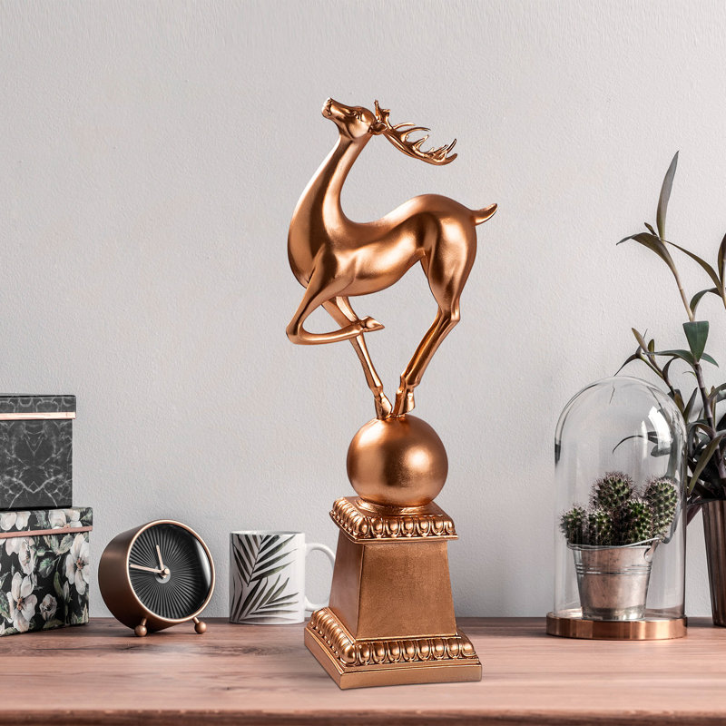Elegant Decorative Object, Bronze Color, 5.9 x 22.4 x 8.3 inches | 100% Polyester | Perfect for Home Decor, Modern Aesthetic, Adds a Touch of Sophistication to Any Space, Lightweight and Stylish Design