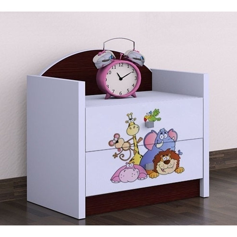 Jessie 2 Drawer Nightstand, Dark Brown