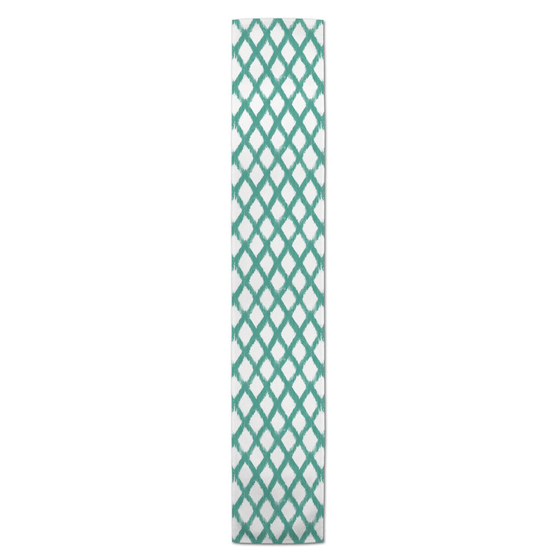 Koziol Geometric Table Runner, 72" L x 16" W, Teal, Geomatric