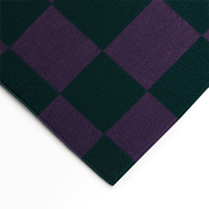 Tapis d'intérieur et d'extérieur à carreaux bleu, Rectangle 5 pi x 7 pi