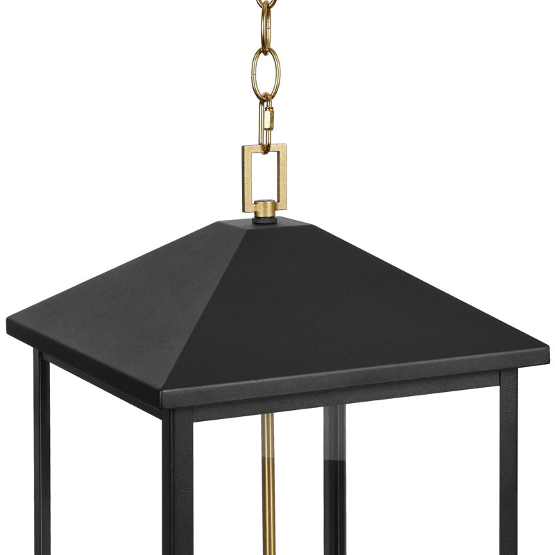 Lanterne suspendue d'extérieur 3 lumières H 21,2 po avec verre transparent