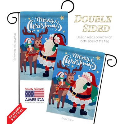 Double Sided 18.5'' H x 13'' W Polyester Christmas Flag Set