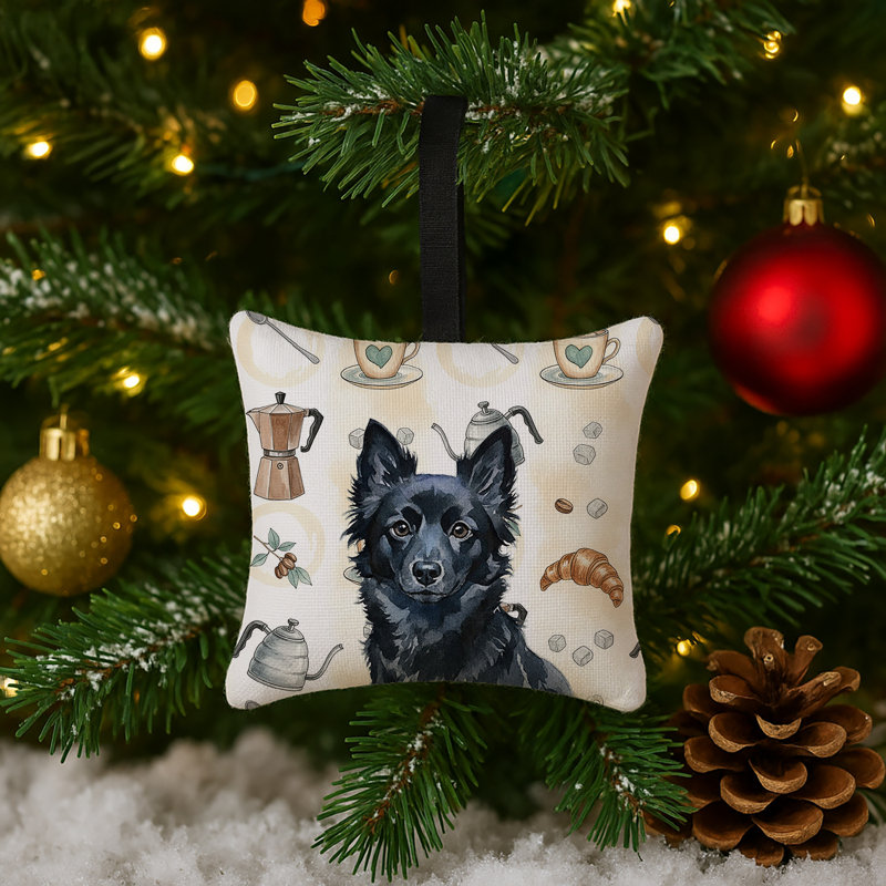Ornement carré en tissu Schipperke, Schipperke