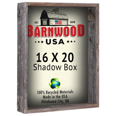 Laraine Weathered Gray Wood Matte Shadow Box Picture Frame