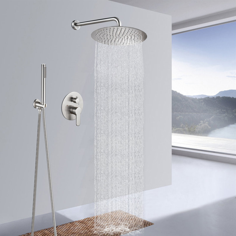 Robinet de douche avec valve brute, Nickel brossé