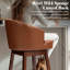 Tabouret de comptoir pivotant en similicuir de 26,4 po avec pieds en bois massif-949232956-947713050