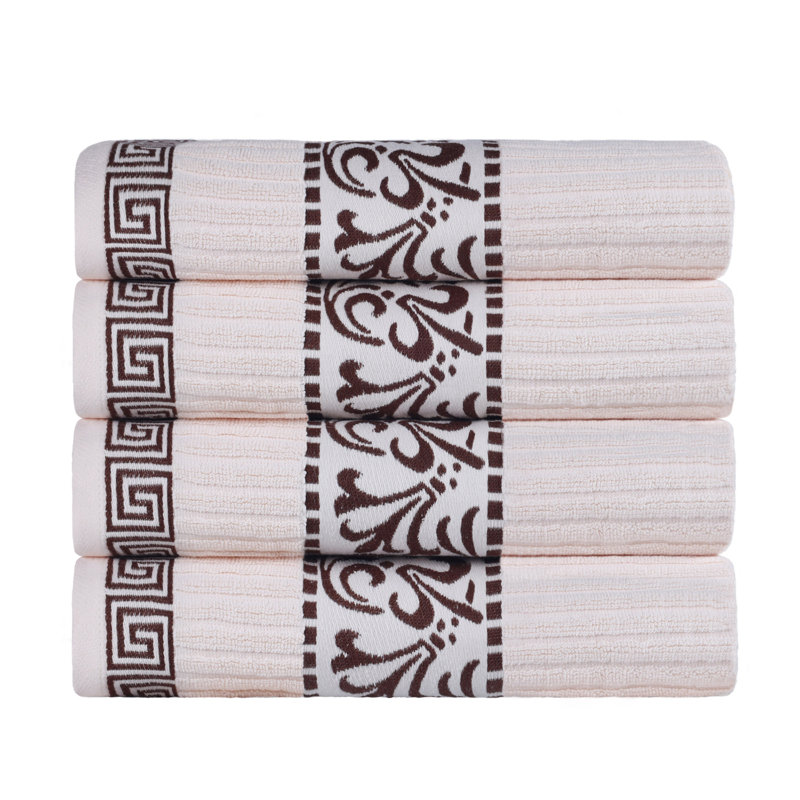 Ensemble de serviettes de bain Mikira Athens, Ivoire / Chocolat