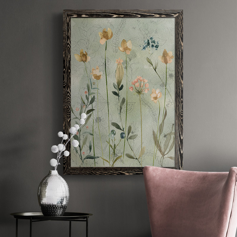 " Botanical Sketchbook ", 37.5" H x 27.5" W x 1" D, Black