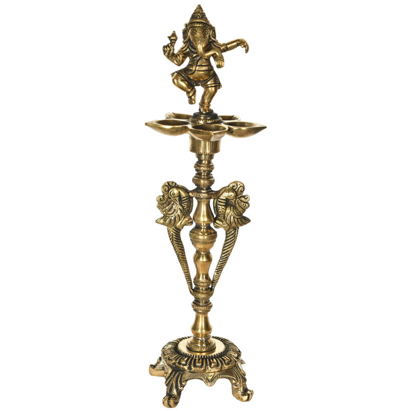 12.5'' H Brass Tabletop Candelabra