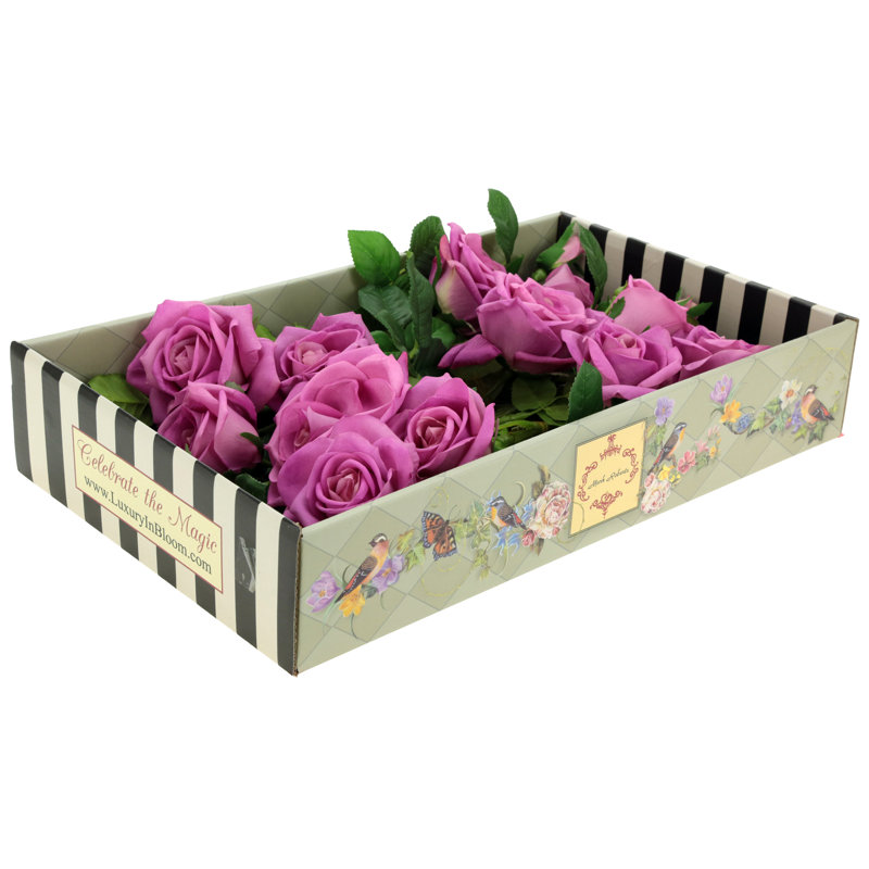 Luscious Garden Rose Natural Touch, boîte de 6 à 31 pouces, Lavande