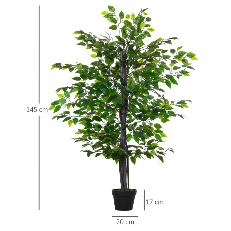 145cm Faux Banyan Tree in Cement Pot