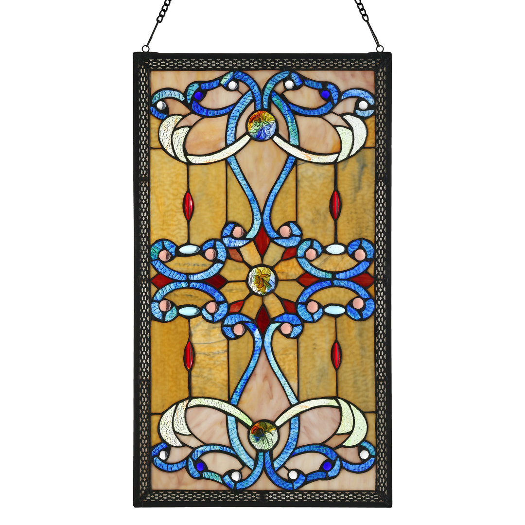Ludington 26"H Stained Glass Window Panel Astoria Grand