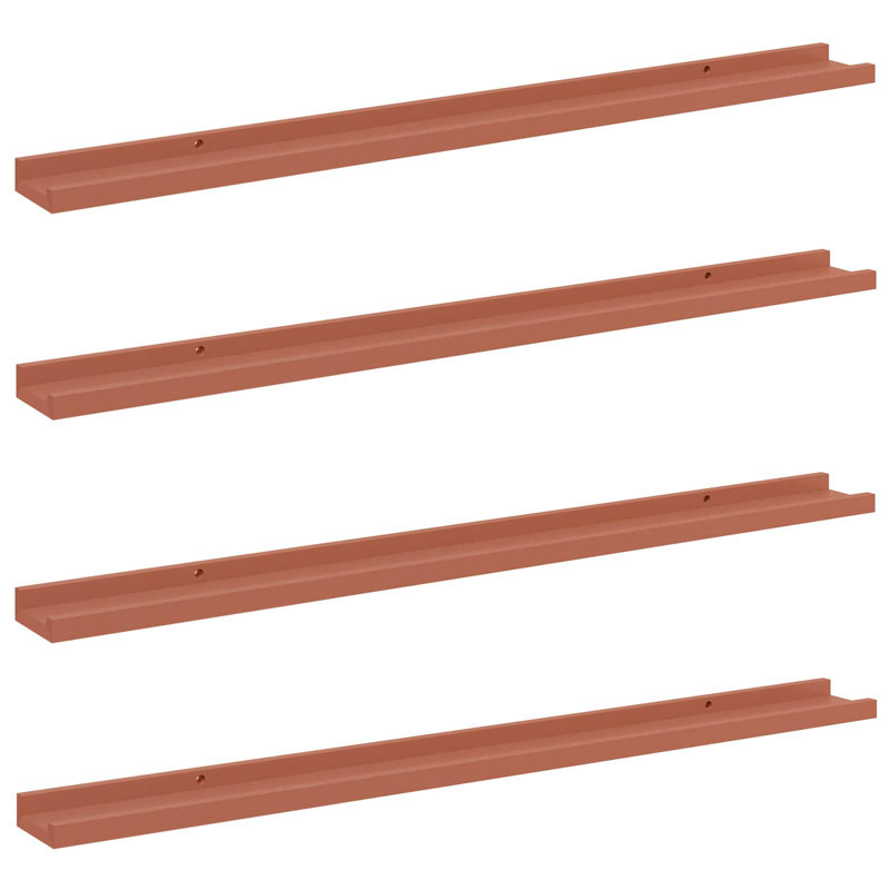 Floating Shelf, Red, 3cm H x 100cm W x 9cm D