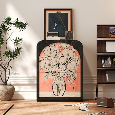 Vintage Three-Drawer Single-Door Accent Cabinet
