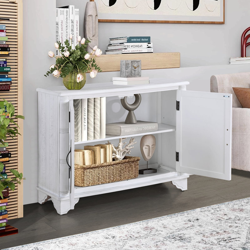 Donela Console Table with Adjustable Storage Shelf, Retro Entryway Table with Adjustable Storage Shelf, Sofa Couch Table for Hallway, Entry Way, Living Room, Foyer