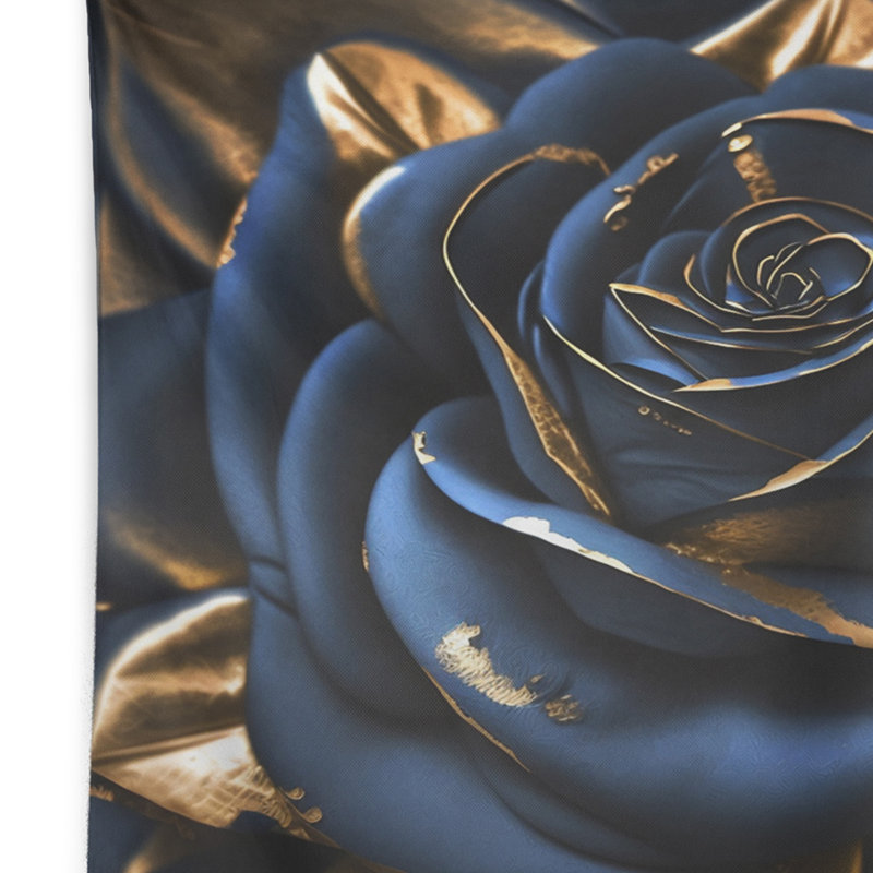 Tapisserie rose polyester en polyester bleu roi II, H 32 po x l 39 po