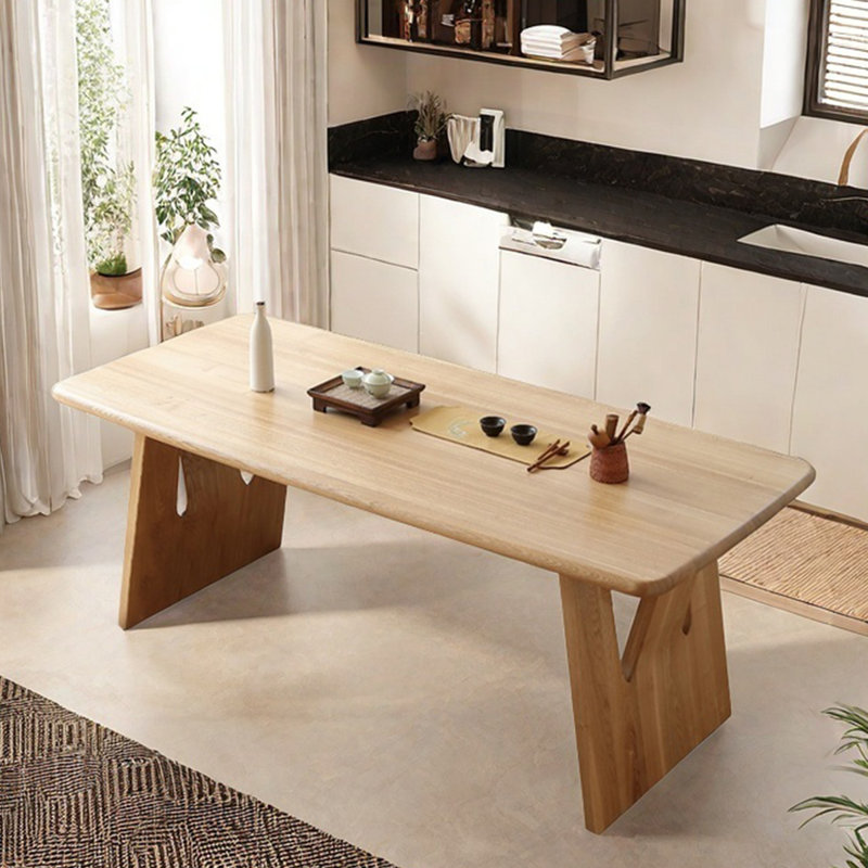 Grande table de salle à manger en bois massif élargie, H 29,53 po x L 70,87 po x l 35,43 po