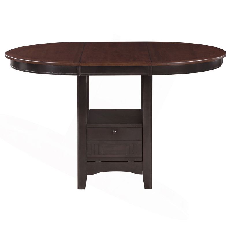 Table de salle à manger à rallonge Hester, 36"H x 42"L x 42"W, Chestnut