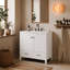 Armoire de salle de bain autoportante verte avec plateau en céramique, organisateur de porte et tiroir de séparation-608046726-641180025