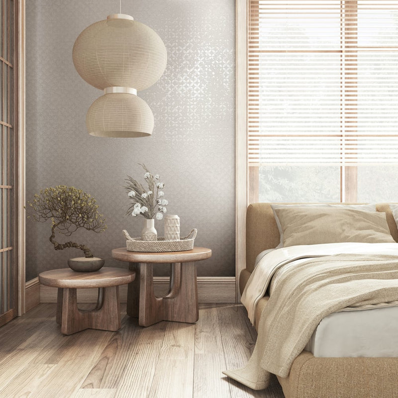 City Romance Collection Stippled Geometric Wallpaper Roll, Cream