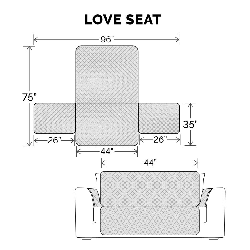 Box Cushion Armchair Slipcover, Gray Polyester