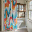 Rideau de douche 1 pièce Funk Wave Vibes-611592702