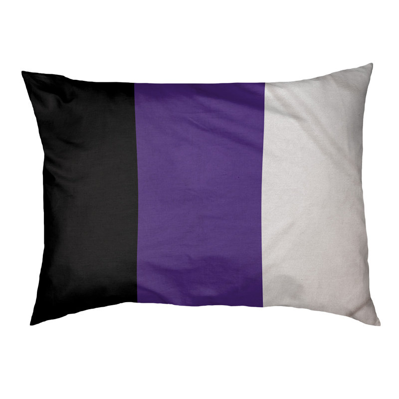 Coussin Golden State, Très grand (l 50 po x P 40 po x H 7 po), Noir / milieu violet