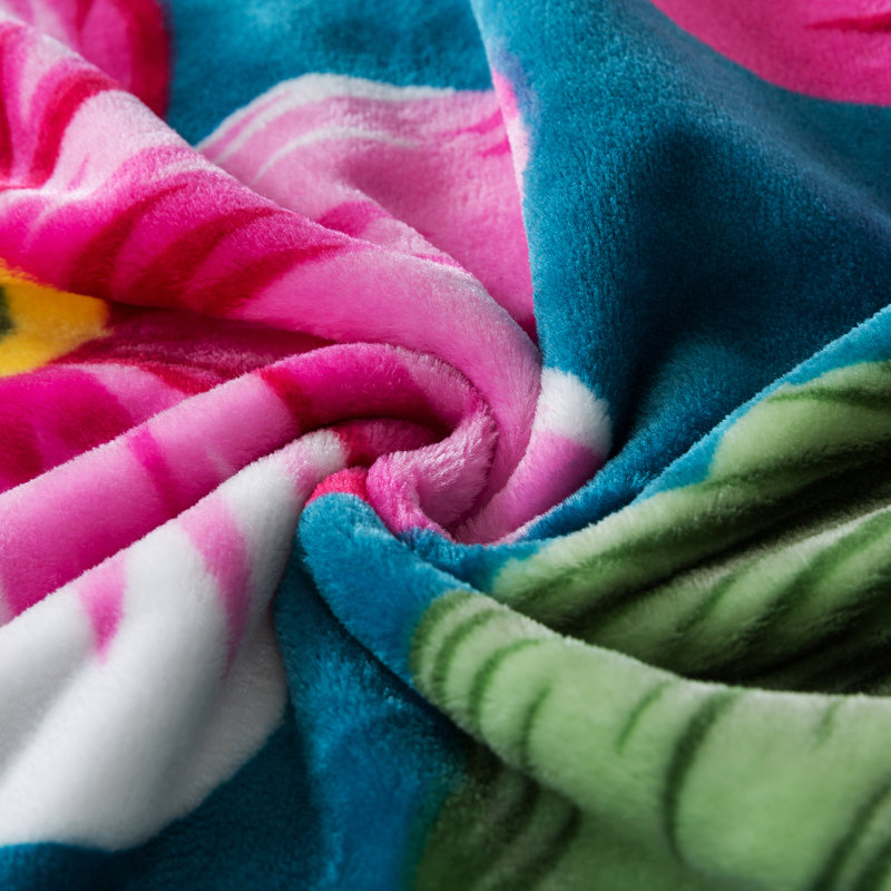 Couverture polaire à imprimé floral