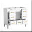 Meuble-lavabo de 36 po sans lavabo, armoire de rangement en bois massif, meuble-lavabo autoportant avec 5 tiroirs et portes à fermeture douce-245205505