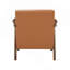 Chaise d'appoint rembourrée en similicuir brun avec coussin d'assise 1 pièce