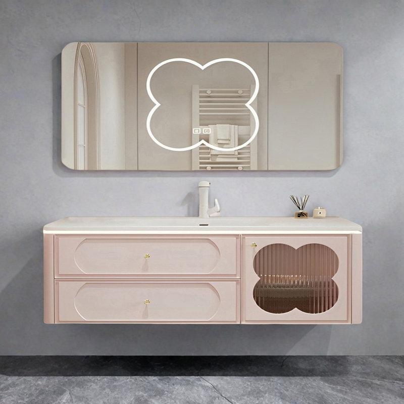 Armoire de salle de bain française de style Dopamine, H 19,68 po x l 62,99 po x P 19,68 po
