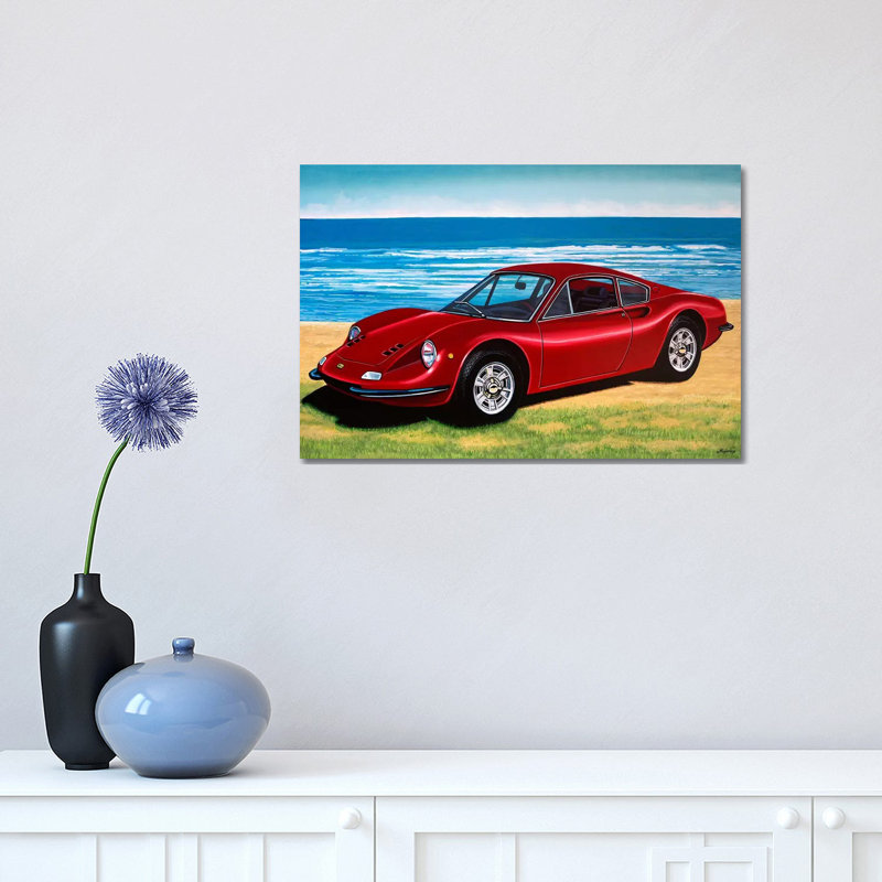 Ferrari Dino by Paul Meijering - Painting on Canvas, 30.48 cm H x 45.72 cm W, Wrapped Canvas