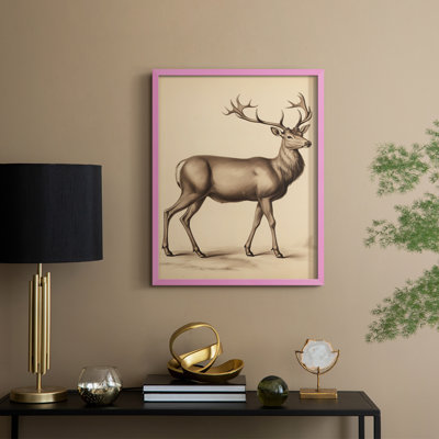 «Vintage Animal Print», reproduction encadrée en bois massif
