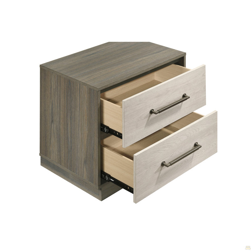 2-Drawer Nightstand With Floating Base Design
