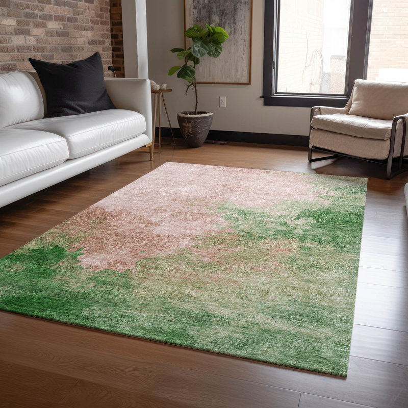Cicel intérieure / extérieure lavable à la machine ACN1138 - rose, Rectangle 5 pi x 7 pi 6 po