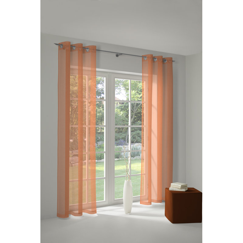 Peck Eyelet Room Darkening Single Curtain, Orange, 142cm Width x 220cm Drop