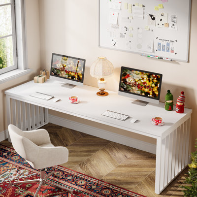 78.7" Extra Long 2-Person Computer Desk with Metal Legs
