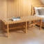 Banc en bois d'acacia avec siège en similicuir tissé, tabouret d'appoint en teck naturel pour la chambre à coucher et le vestibule