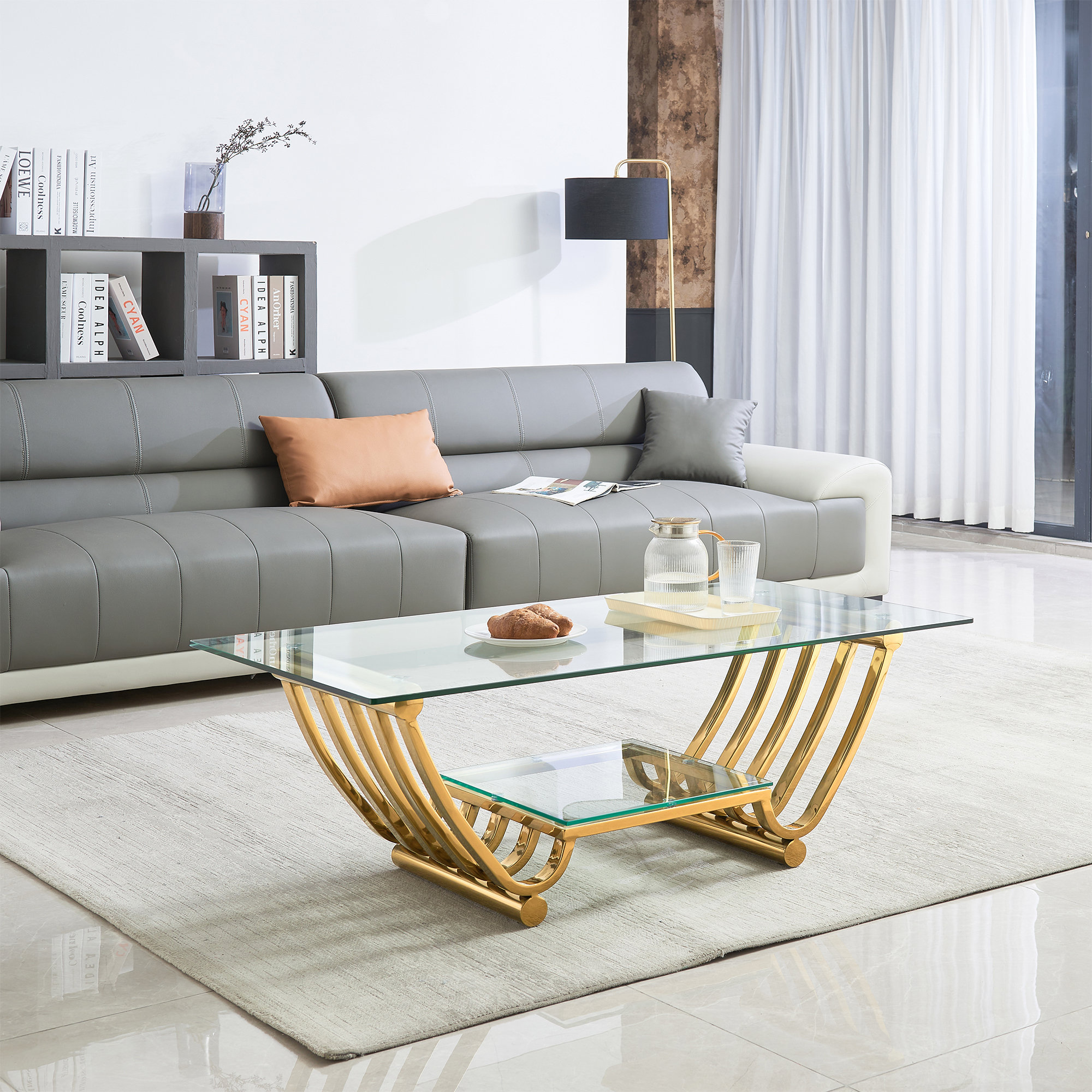 Everly Quinn Tempered Glass Coffee Table Wayfair