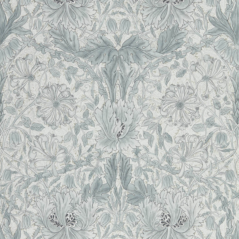 Pure Honeysuckle & Tulip Wallpaper, Cloud Gray
