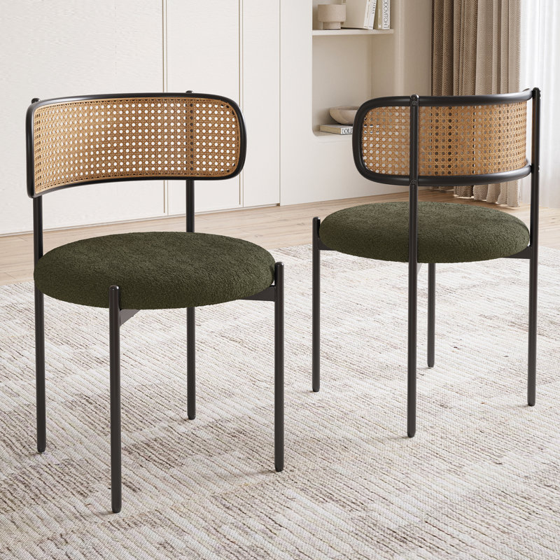 Chaises de salle à manger rembourrées Modern, Vert