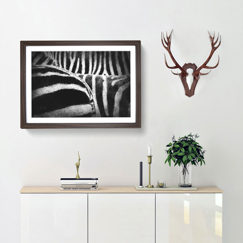 The Stripes of the Zebra - Picture Frame Painting Print, 62cm H x 87cm W x 2cm D, Walnut Framed