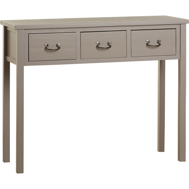 Behrendt 100.01cm Solid Wood Top Console Table, Grey